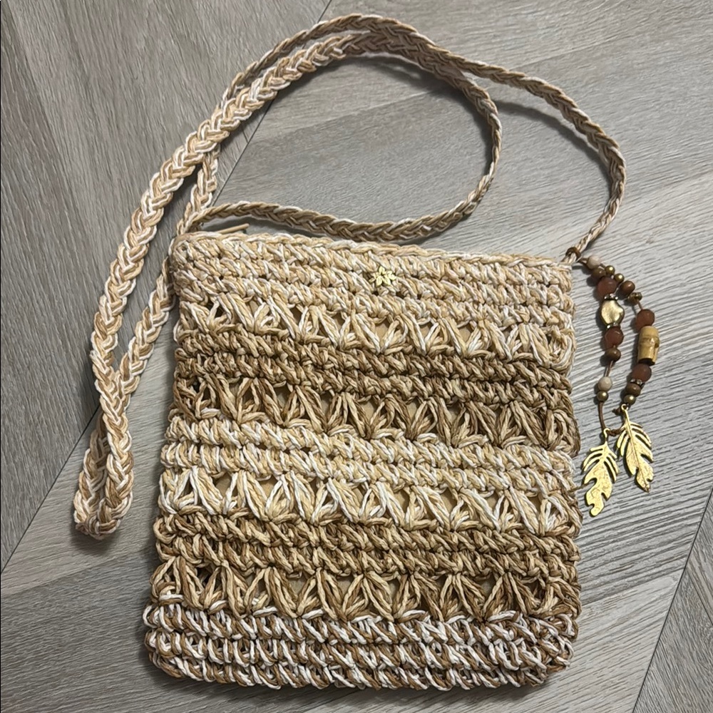 Capelli Tan and Brown Crossbody Bag with Braided Strap